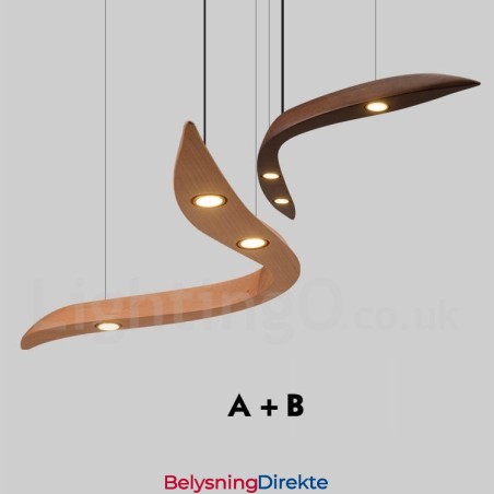 Moderne, Samtidskunstnerisk Pendellampe I Tre Med 3 Lys