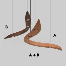 Moderne, Samtidskunstnerisk Pendellampe I Tre Med 3 Lys