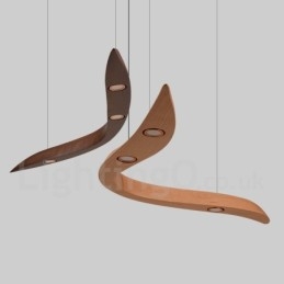 Moderne, Samtidskunstnerisk Pendellampe I Tre Med 3 Lys