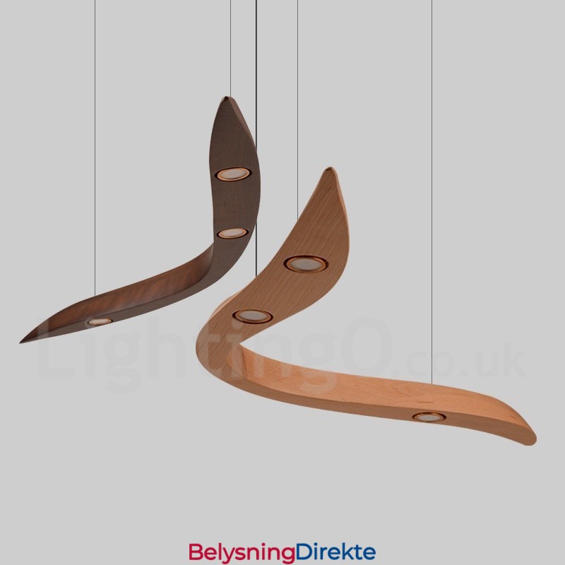 Moderne, Samtidskunstnerisk Pendellampe I Tre Med 3 Lys