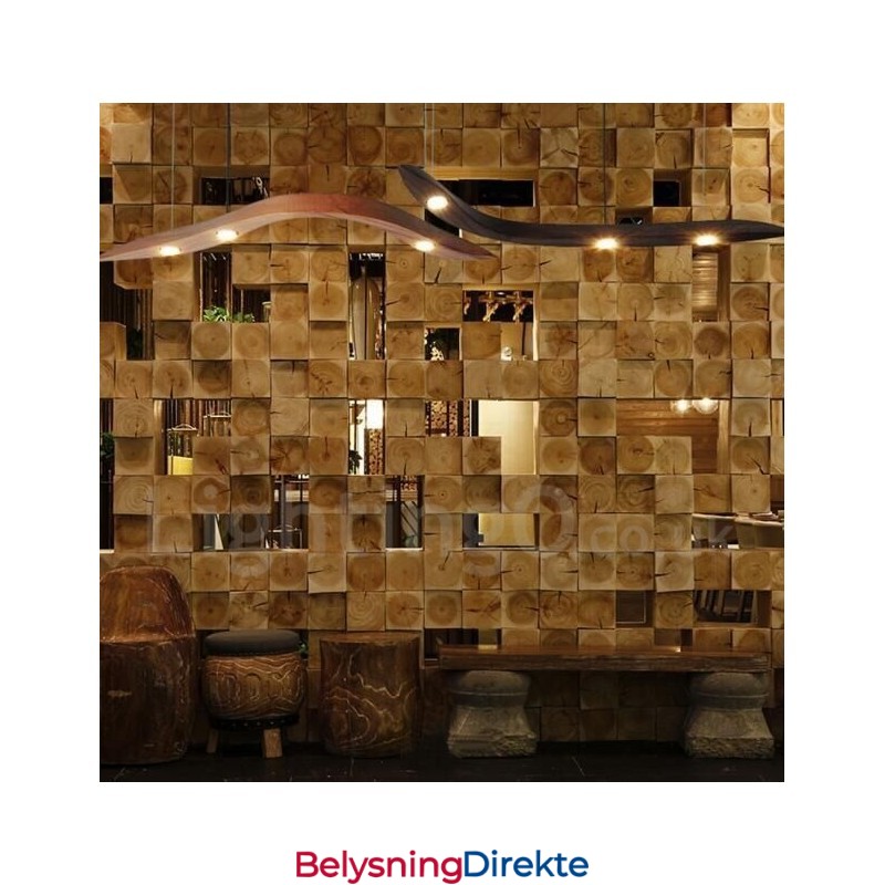 Moderne, Samtidskunstnerisk Pendellampe I Tre Med 3 Lys