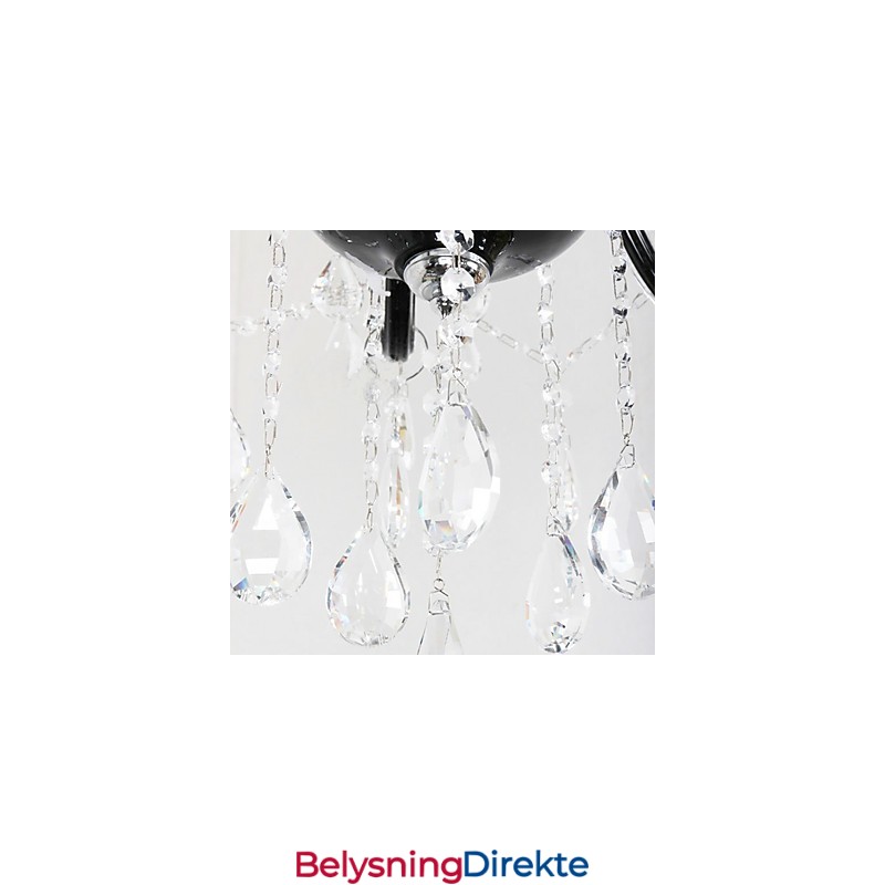 Krystalllysekrone Med 6 Lys I Svart Design
