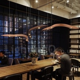 Moderne, Samtidskunstnerisk Pendellampe I Tre Med 3 Lys