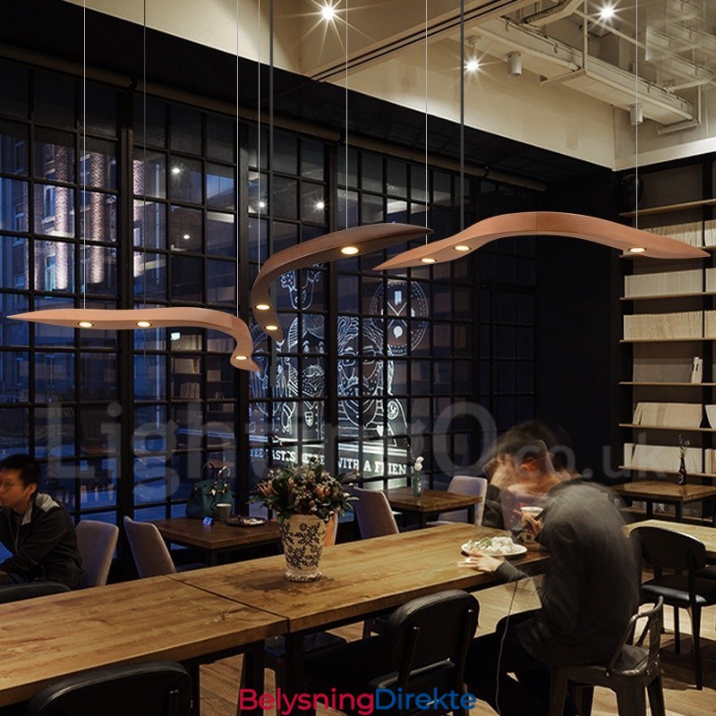 Moderne, Samtidskunstnerisk Pendellampe I Tre Med 3 Lys