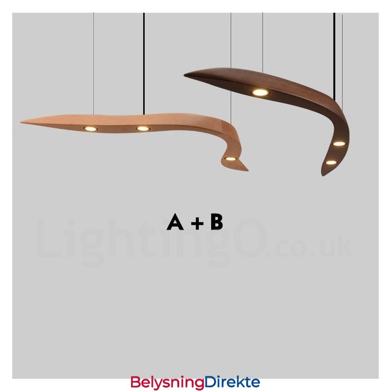 Moderne, Samtidskunstnerisk Pendellampe I Tre Med 3 Lys
