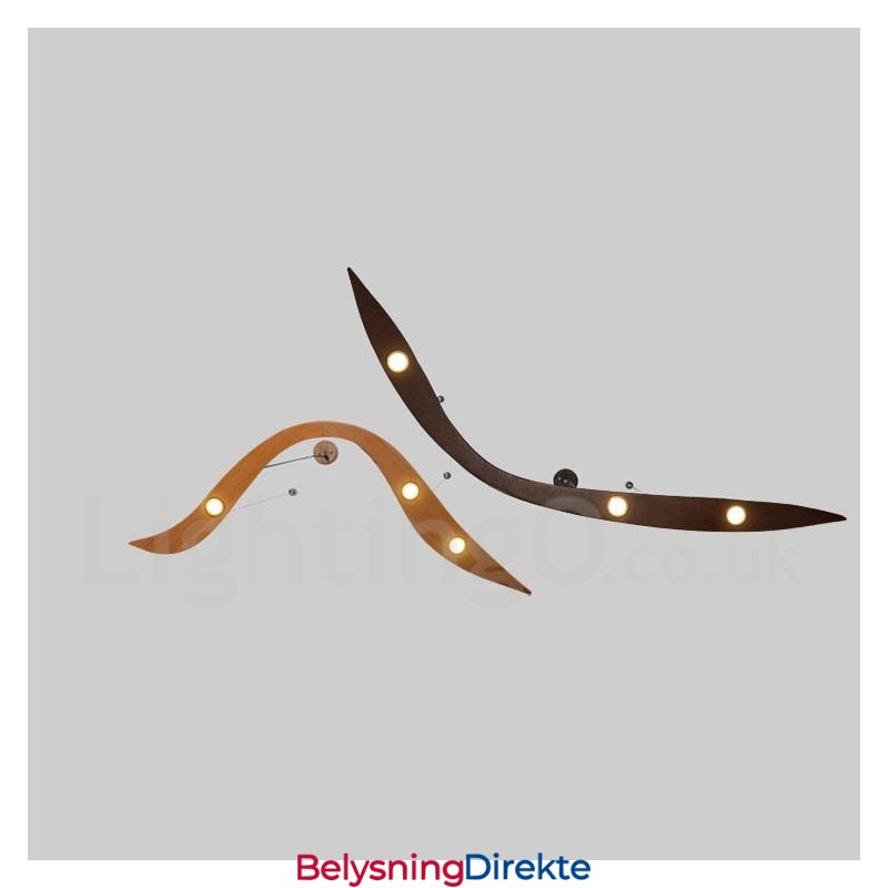 Moderne, Samtidskunstnerisk Pendellampe I Tre Med 3 Lys