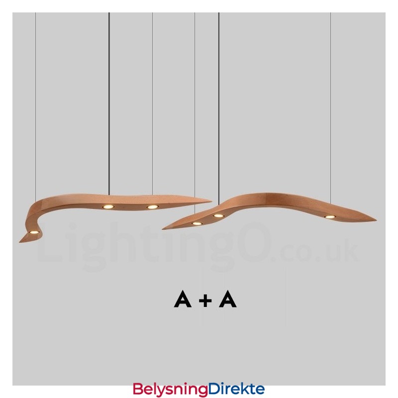 Moderne, Samtidskunstnerisk Pendellampe I Tre Med 3 Lys