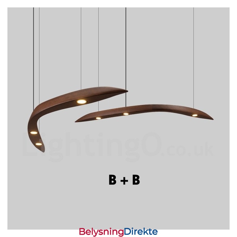 Moderne, Samtidskunstnerisk Pendellampe I Tre Med 3 Lys