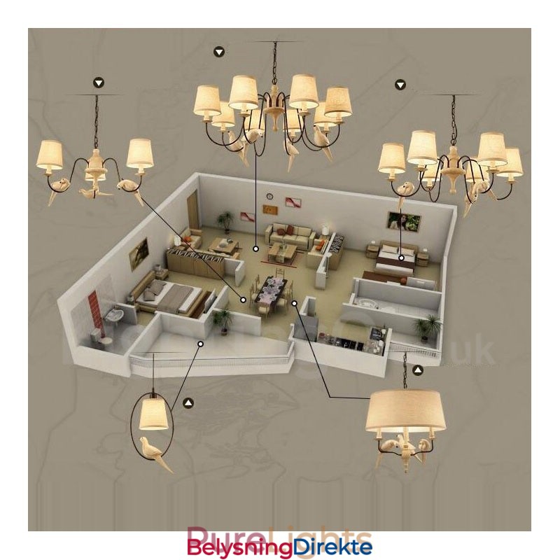 Rustikk Vintage Pendellampe Med 3 Lys