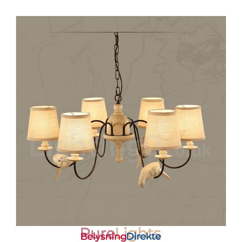 Rustikk Vintage Pendellampe Med 6 Lys