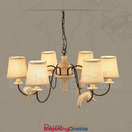 Rustikk Vintage Pendellampe Med 6 Lys