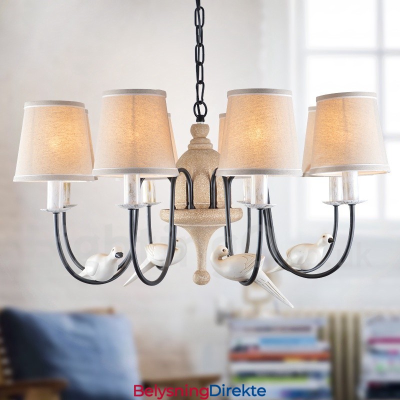 Rustikk Vintage Pendellampe Med 8 Lys