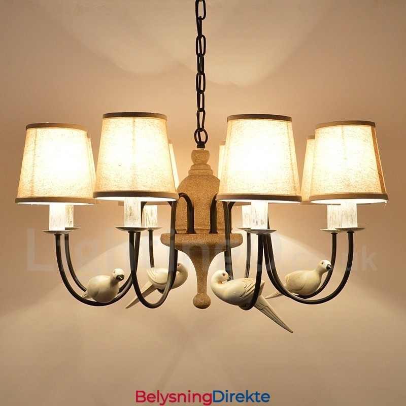 Rustikk Vintage Pendellampe Med 8 Lys
