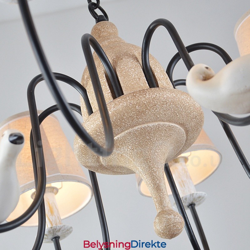 Rustikk Vintage Pendellampe Med 8 Lys