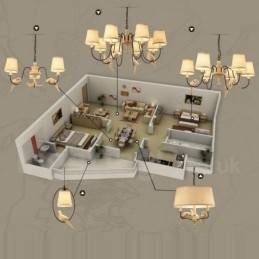 Rustikk Vintage Pendellampe Med 8 Lys