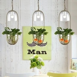 Rustikk Lodge Metall Glass Pendellampe