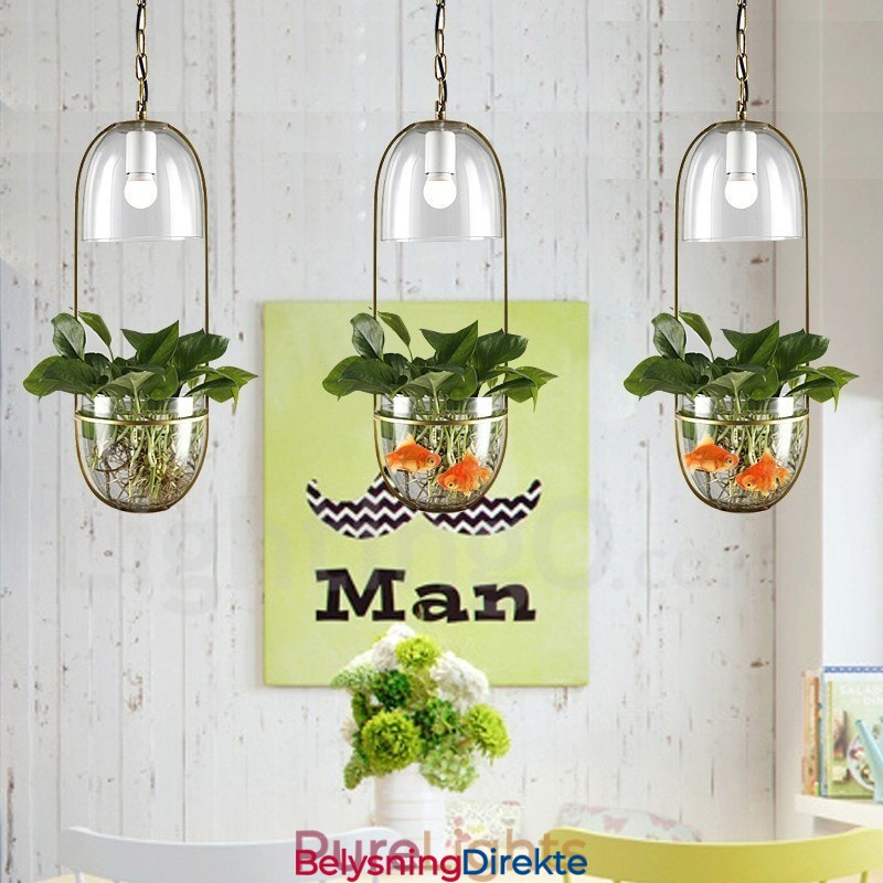 Rustikk Lodge Metall Glass Pendellampe