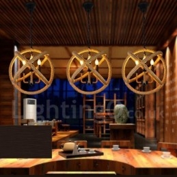 Landlig Vintage Pendellampe I Hamptau Med 3 Lys