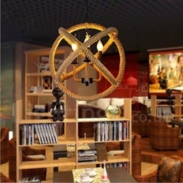 Landlig Vintage Pendellampe I Hamptau Med 3 Lys