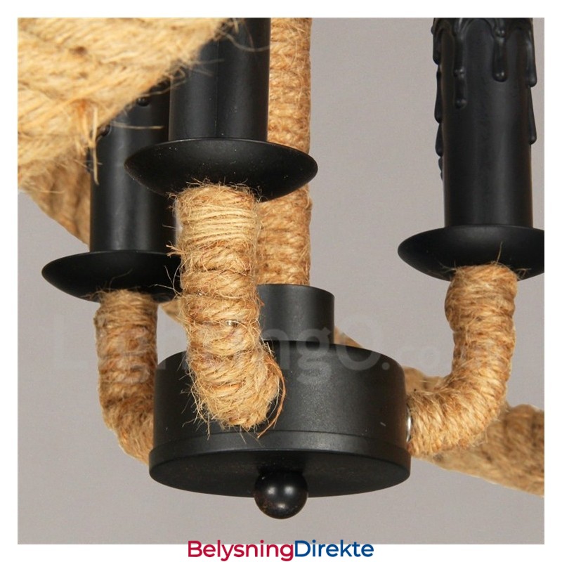 Landlig Vintage Pendellampe I Hamptau Med 3 Lys