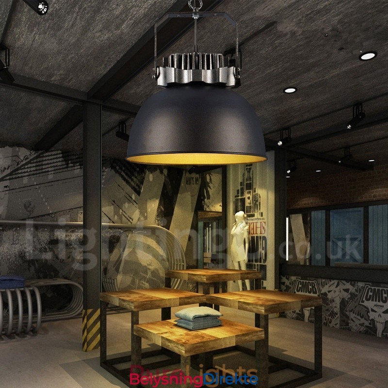 Svart Landlig Vintage Metall Pendellampe