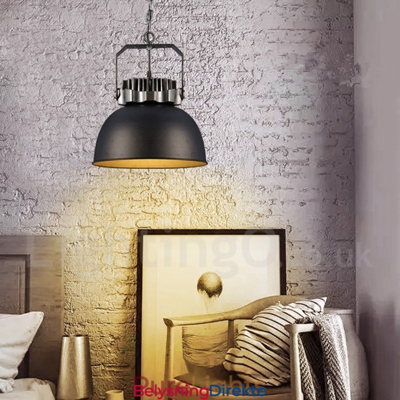 Svart Landlig Vintage Metall Pendellampe