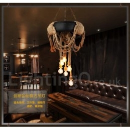 Landlig Vintage Pendellampe Med 6 Lys