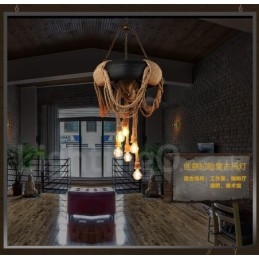 Landlig Vintage Pendellampe Med 6 Lys