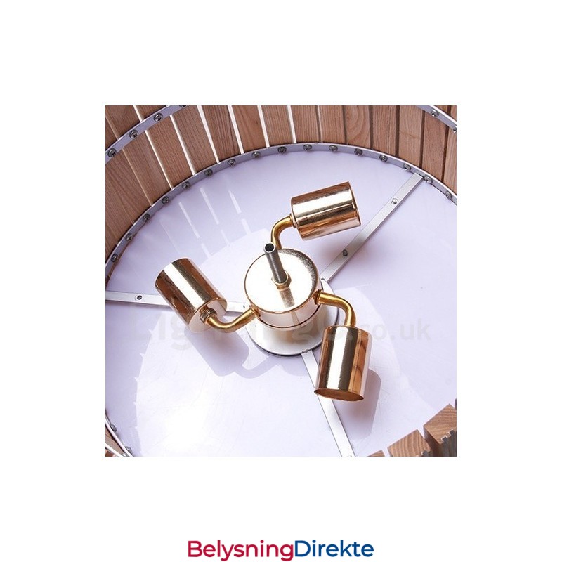 Moderne Og Moderne Trommehengelampe I Tre