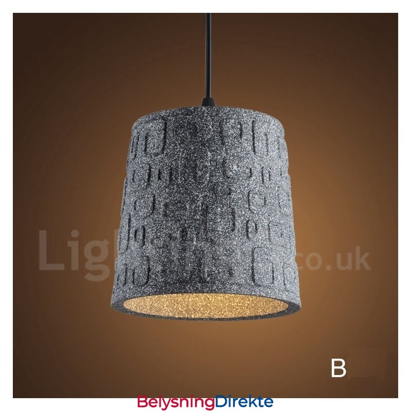 Retro Vintage Betong Pendellampe Med 1 Lys