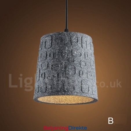 Retro Vintage Betong Pendellampe Med 1 Lys