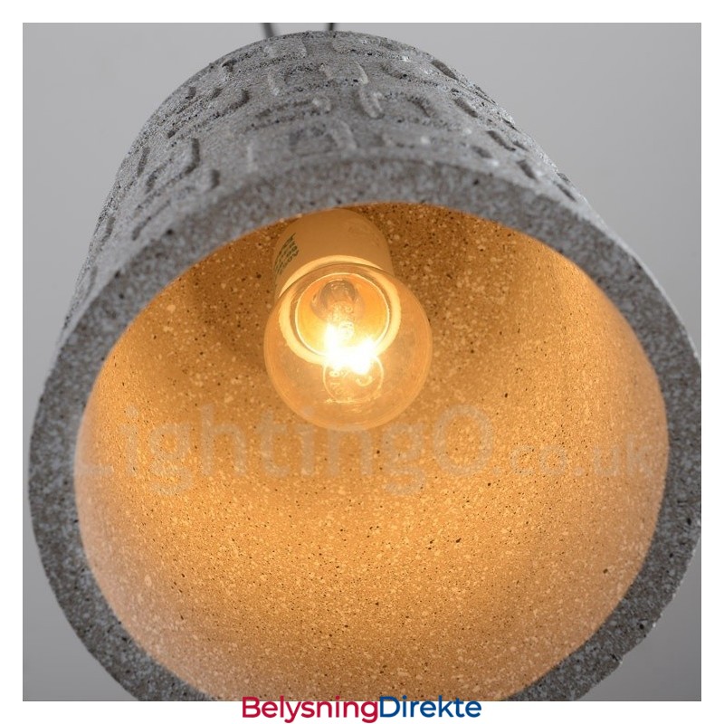 Retro Vintage Betong Pendellampe Med 1 Lys