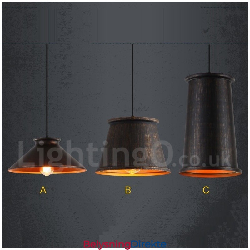 Retro Vintage Metallpendellampe Med 1 Lys