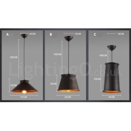 Retro Vintage Metallpendellampe Med 1 Lys