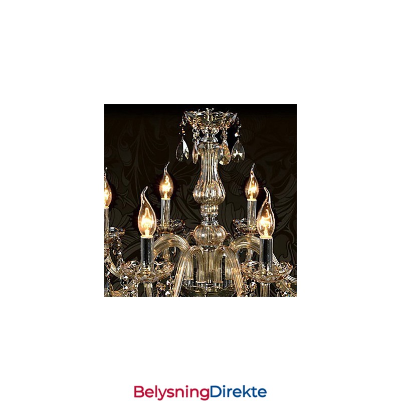 8 Lys Luksuriøs Krystalllysekrone Konjakkfarget K9 Krystalllysekrone