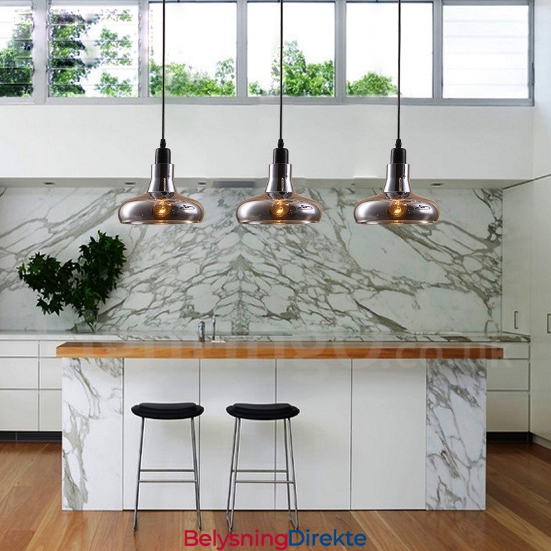 Retro Vintage Pendellampe Med 1 Lys Og Glassskjerm