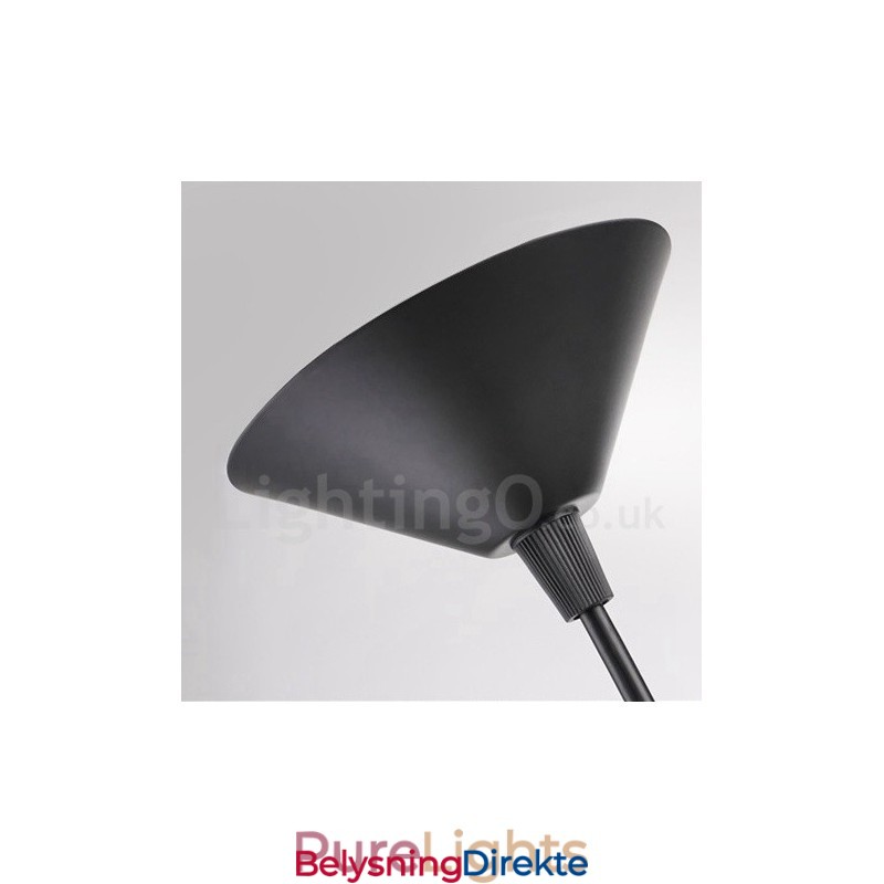 Retro Vintage Pendellampe I Svart Metall Med Hattform Og 1 Lys