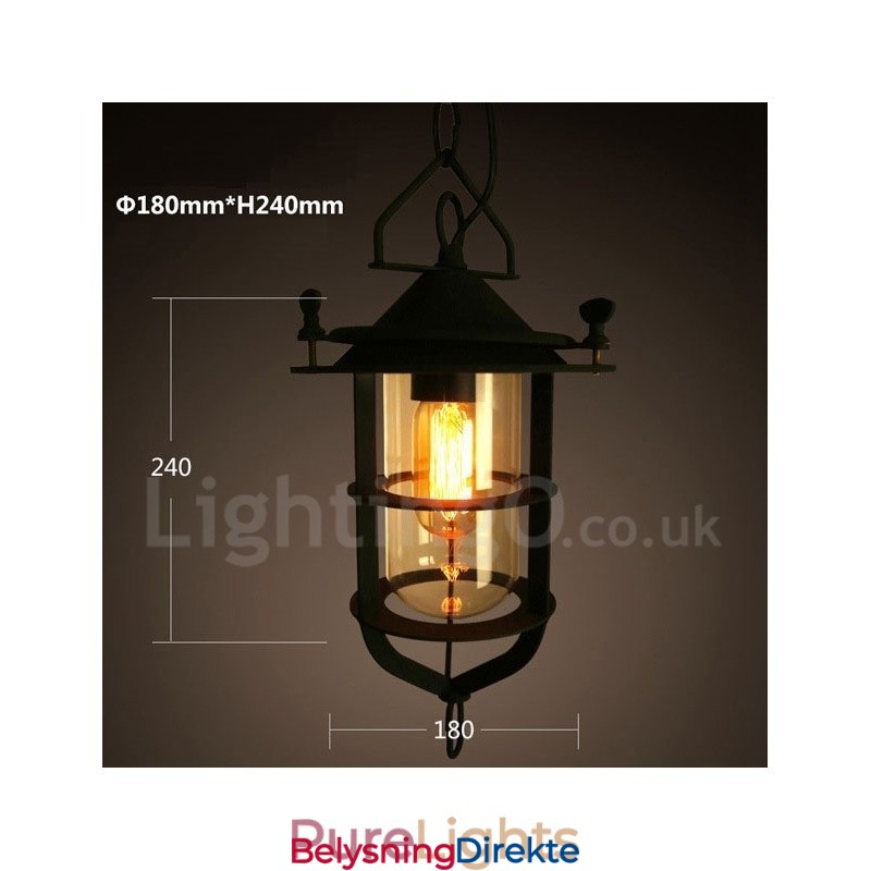 Retro Vintage Metall Pendellampe Med 1 Lys