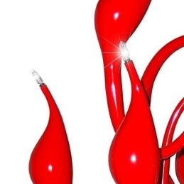 Moderne Lysekronelampe 18 Lys G4 Rød Maling