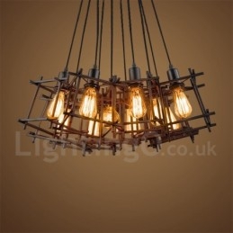 Retro Vintage Metallpendellampe (Flere Skjermer Med Én Pendellampe Fastmontert) (Vennligst Velg Antall Skjermer Nedenfor)