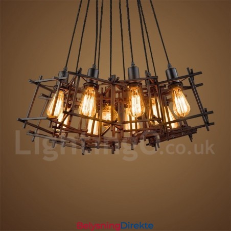 Retro Vintage Metallpendellampe (Flere Skjermer Med Én Pendellampe Fastmontert) (Vennligst Velg Antall Skjermer Nedenfor)