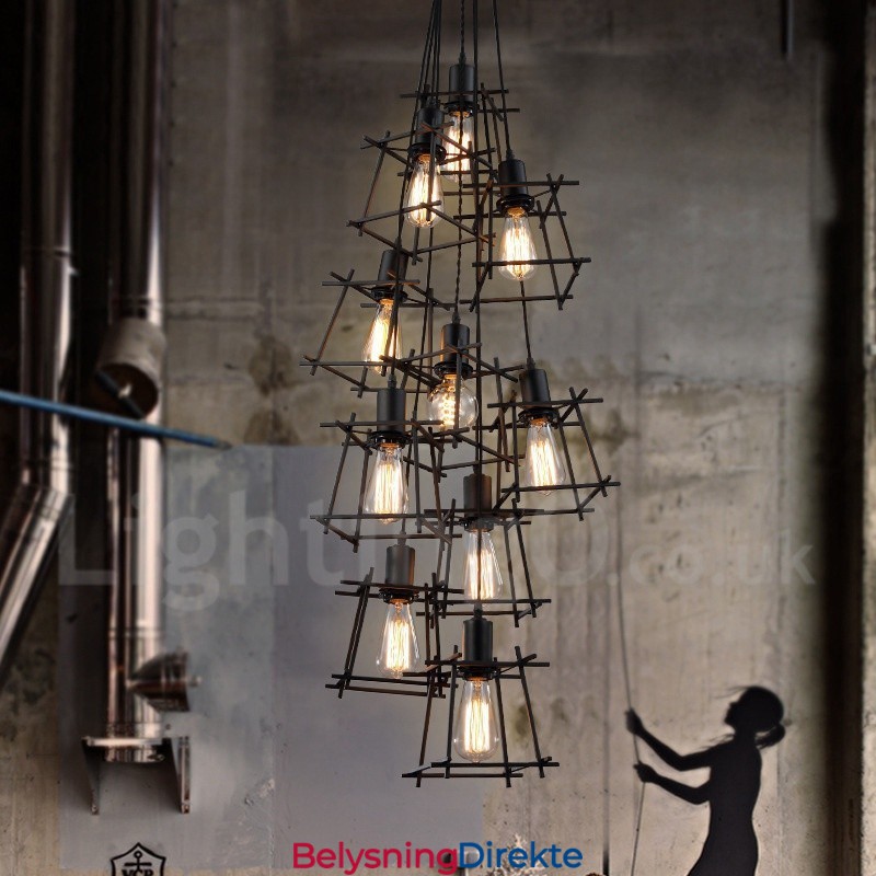 Retro Vintage Metallpendellampe (Flere Skjermer Med Én Pendellampe Fastmontert) (Vennligst Velg Antall Skjermer Nedenfor)