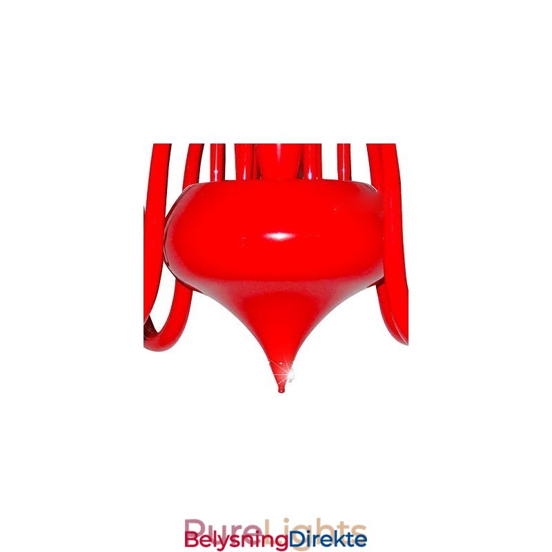 Moderne Lysekronelampe 18 Lys G4 Rød Maling