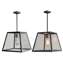 Vintage Metallpendellampe Med Glassskjerm