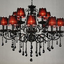 Lysekrone Krystall Moderne Samtids Krystall 15 Lys Rød