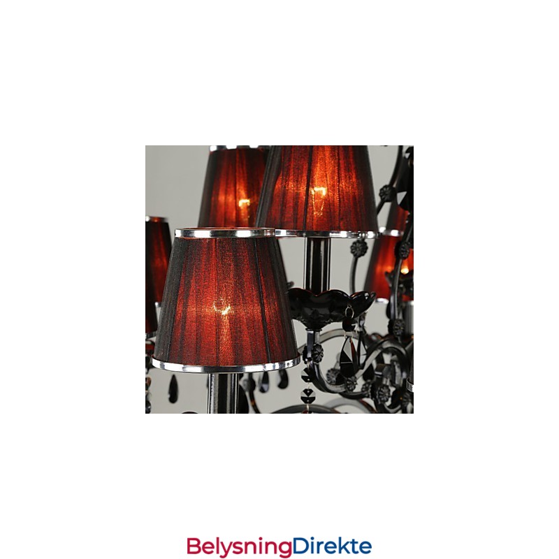 Lysekrone Krystall Moderne Samtids Krystall 15 Lys Rød