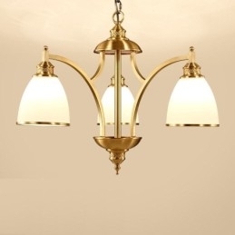 3-Lyss Rustik Lodge Integrert Metall-Kobberlysekrone