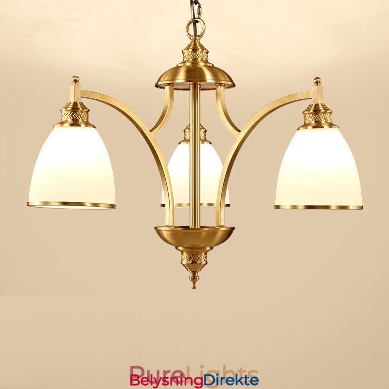 3-Lyss Rustik Lodge Integrert Metall-Kobberlysekrone