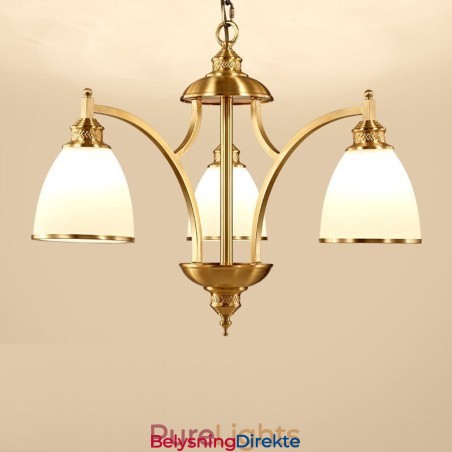 3-Lyss Rustik Lodge Integrert Metall-Kobberlysekrone