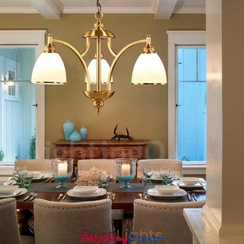 3-Lyss Rustik Lodge Integrert Metall-Kobberlysekrone